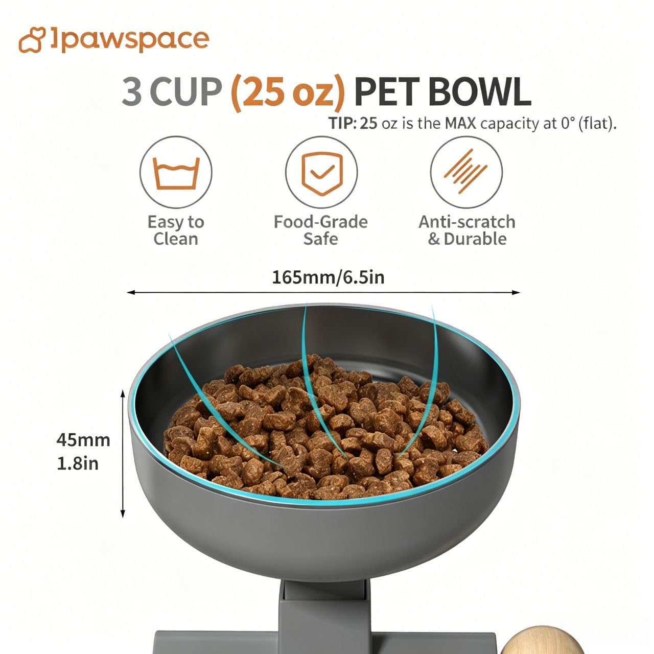 ipawspace gamelle en usage par un chat, réduit les renversements