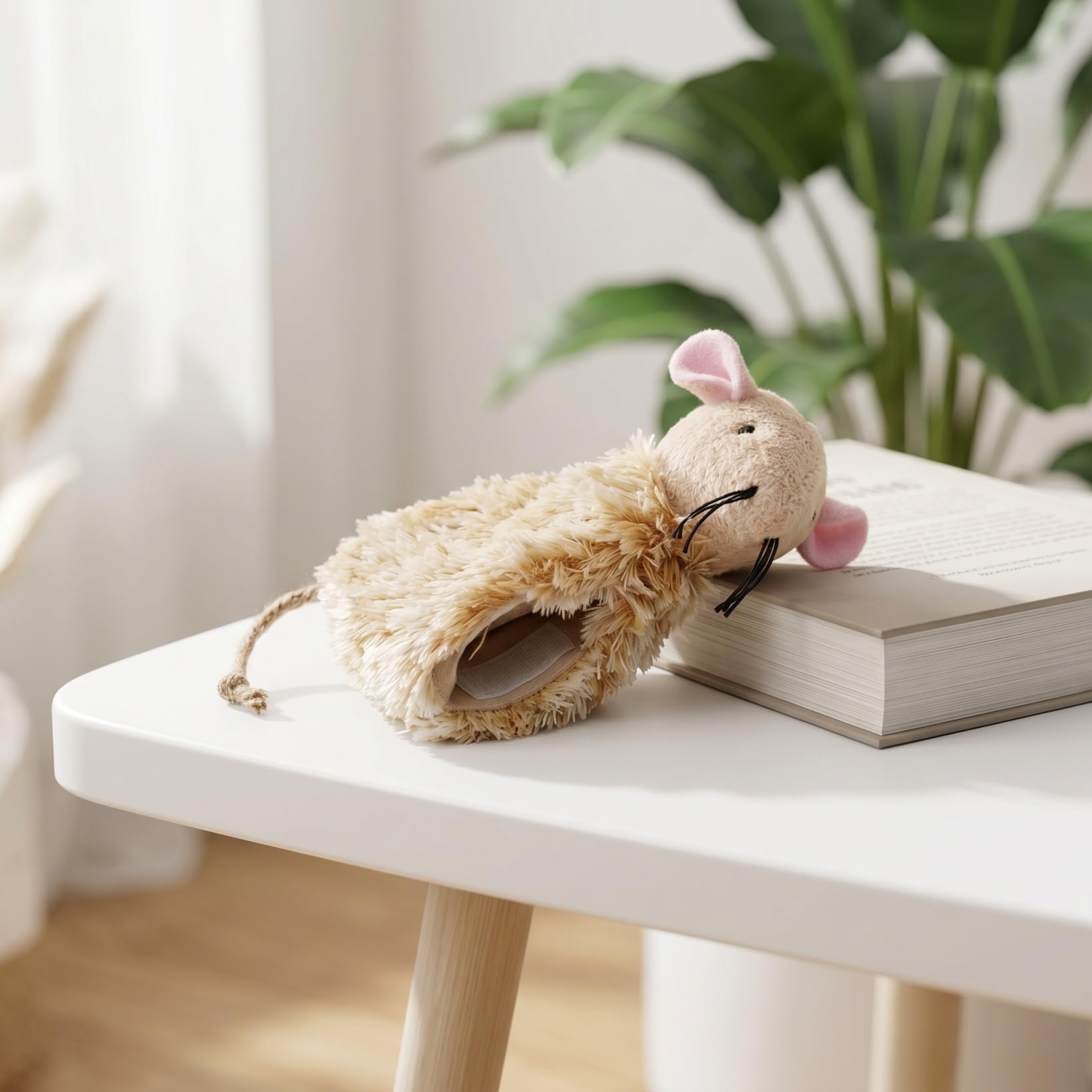 Ipetboom souris ouverte montrant le compartiment rechargeable pour cataire