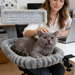 IPOW lit en usage sur bureau gardant chat proche et éloignant clavier