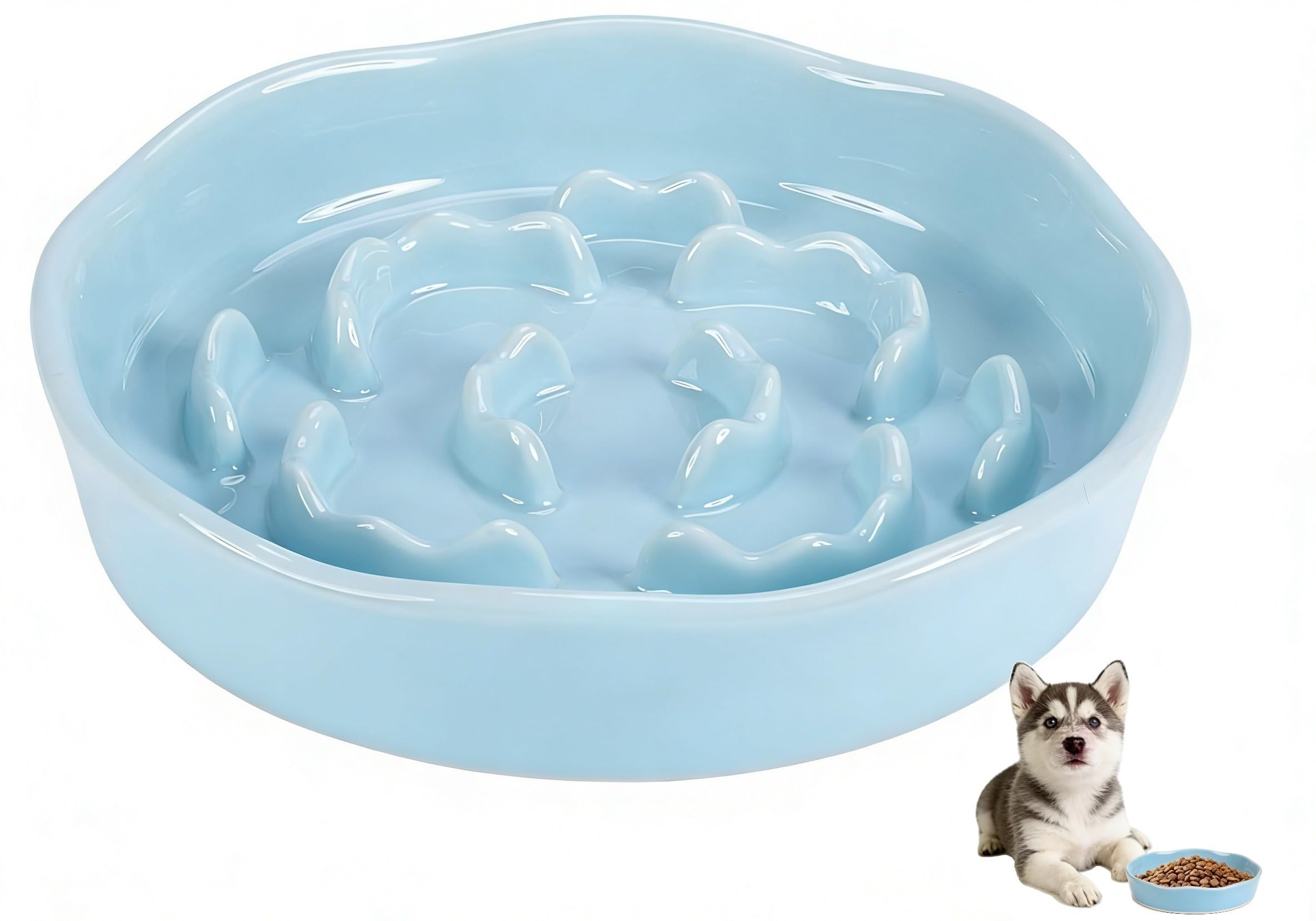 ITISMUNGO gamelle céramique vue de face offrant slow feeding pratique