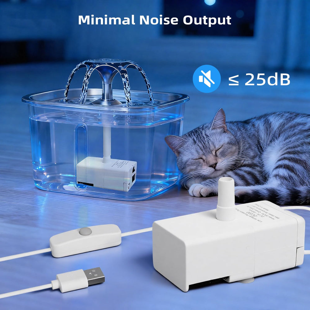 ITSCUTE pompe D443 installée dans une fontaine pour chat favorisant hydratation