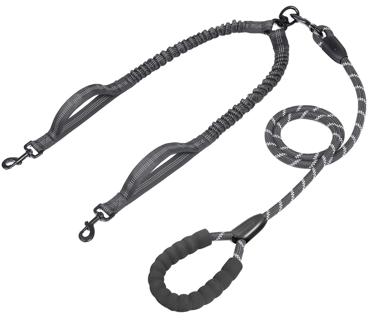 iYoPets laisse double vue générale, maintien sécurisé pour promenades