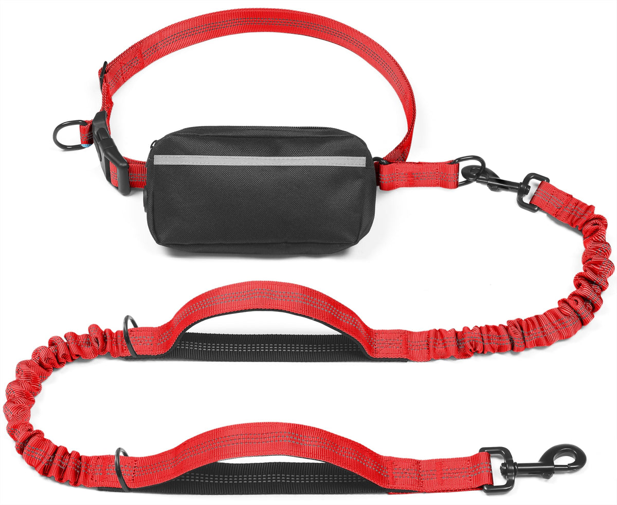 iYoShop laisse mains libres ceinture complète rouge, rangement pratique