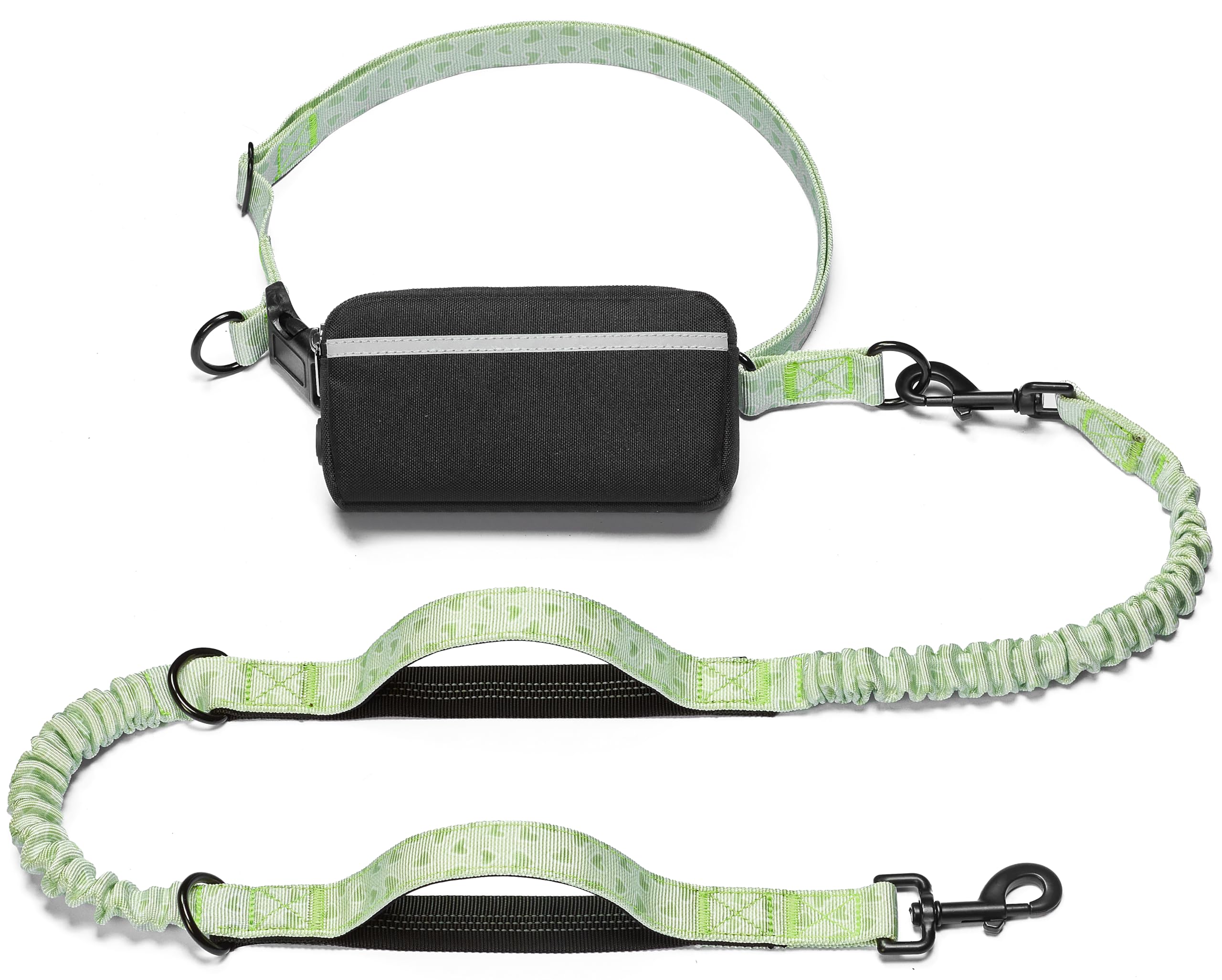 iYoShop laisse mains libres face avant montrant design coeur vert et rangement