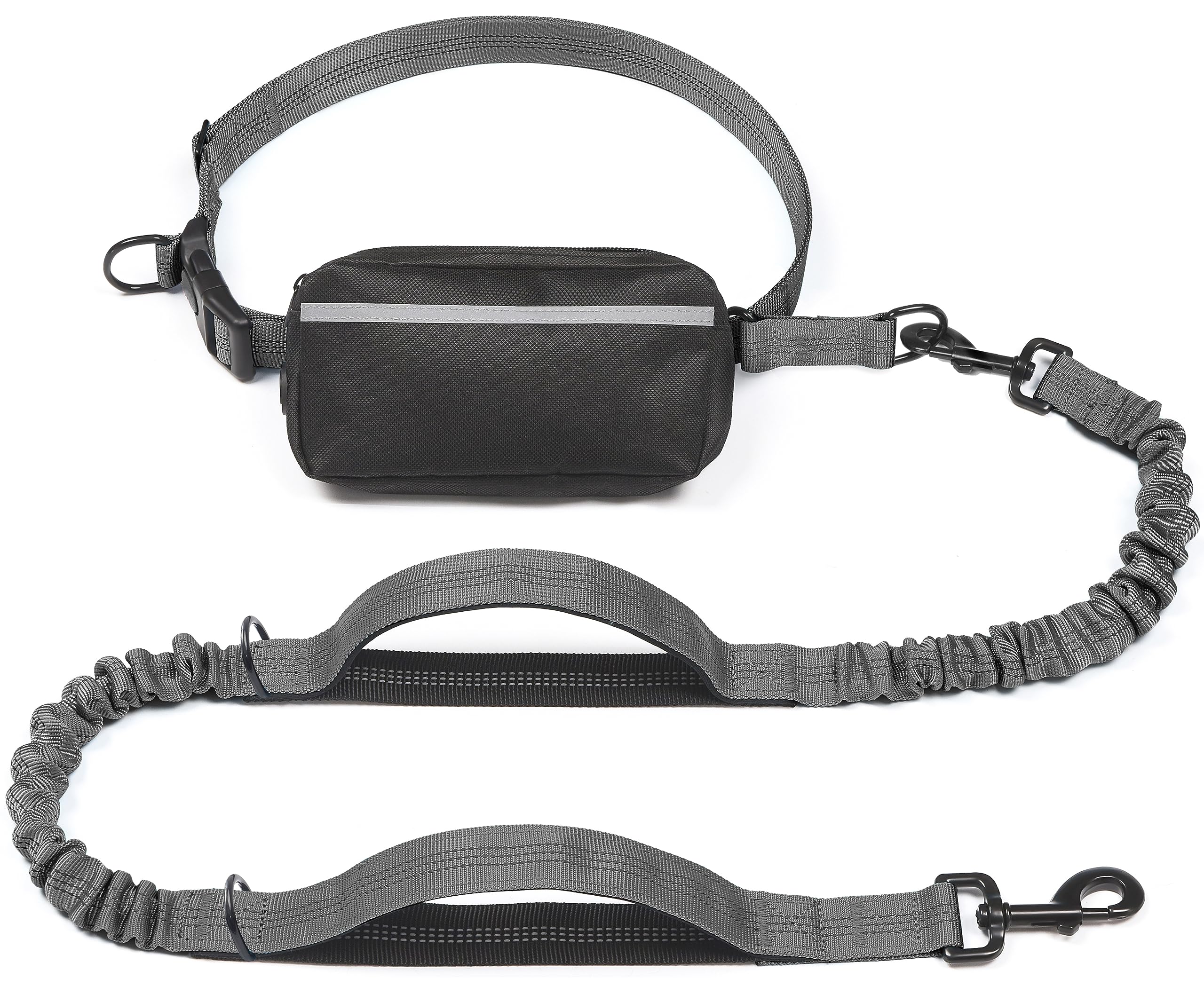 iYoShop laisse mains libres vue avant montrant pochette et ceinture, praticité sécurisée