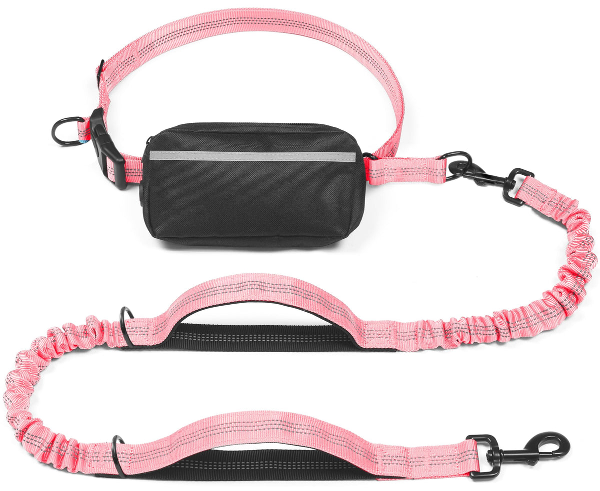 iYoShop laisse mains‑libres face montrant pochette et ceinture, confort en promenade
