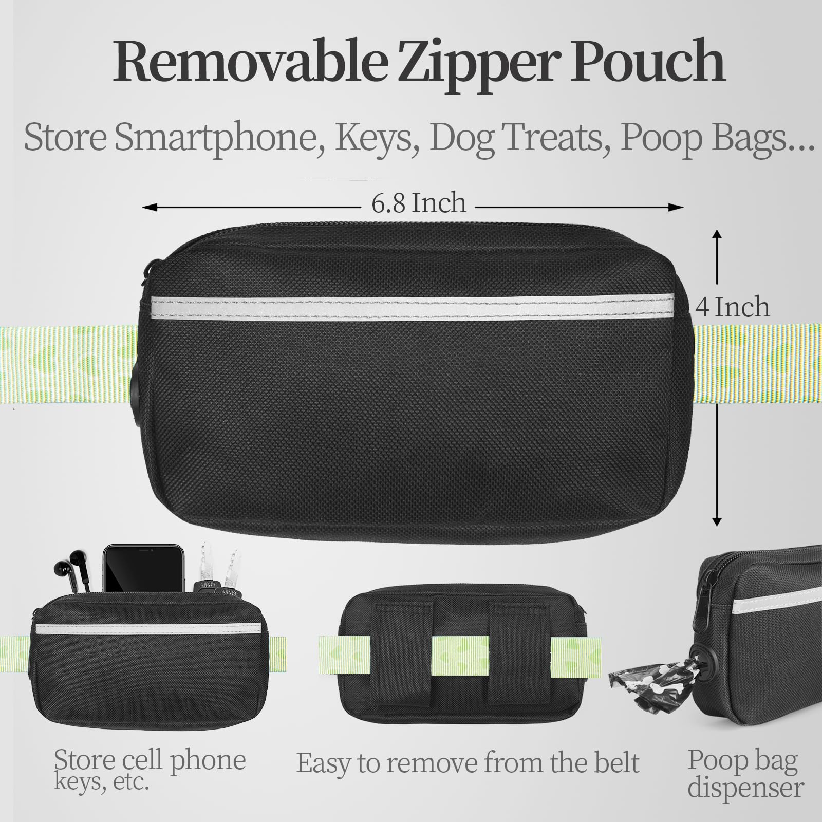 iYoShop pochette zippée amovible ouverte, accessibilité et sécurité des objets