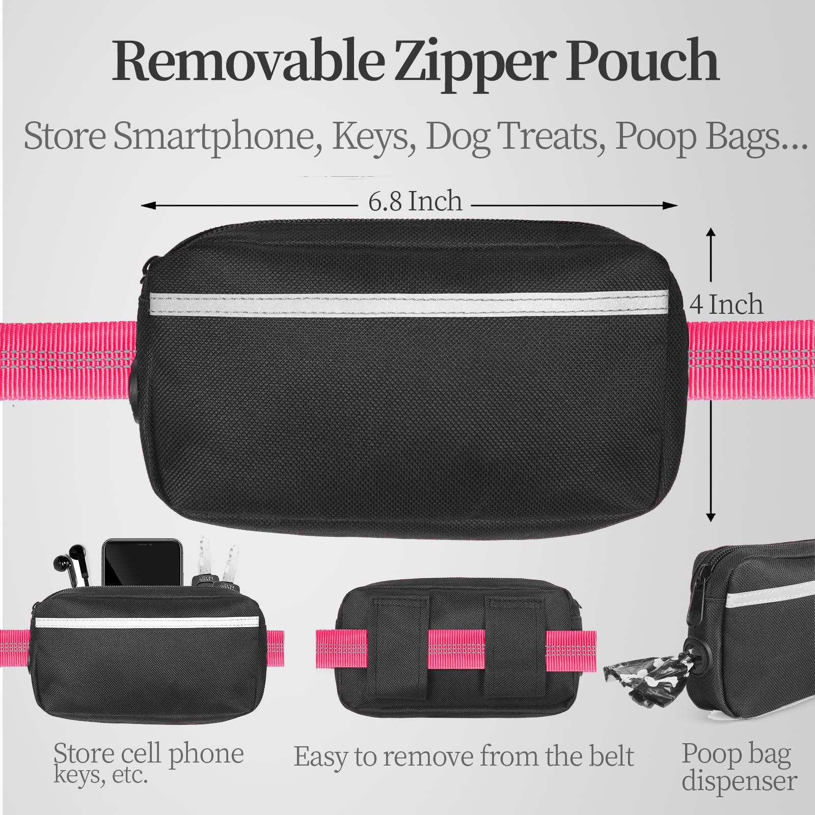 iYoShop pochette zippée amovible montrant rangement sécurisé