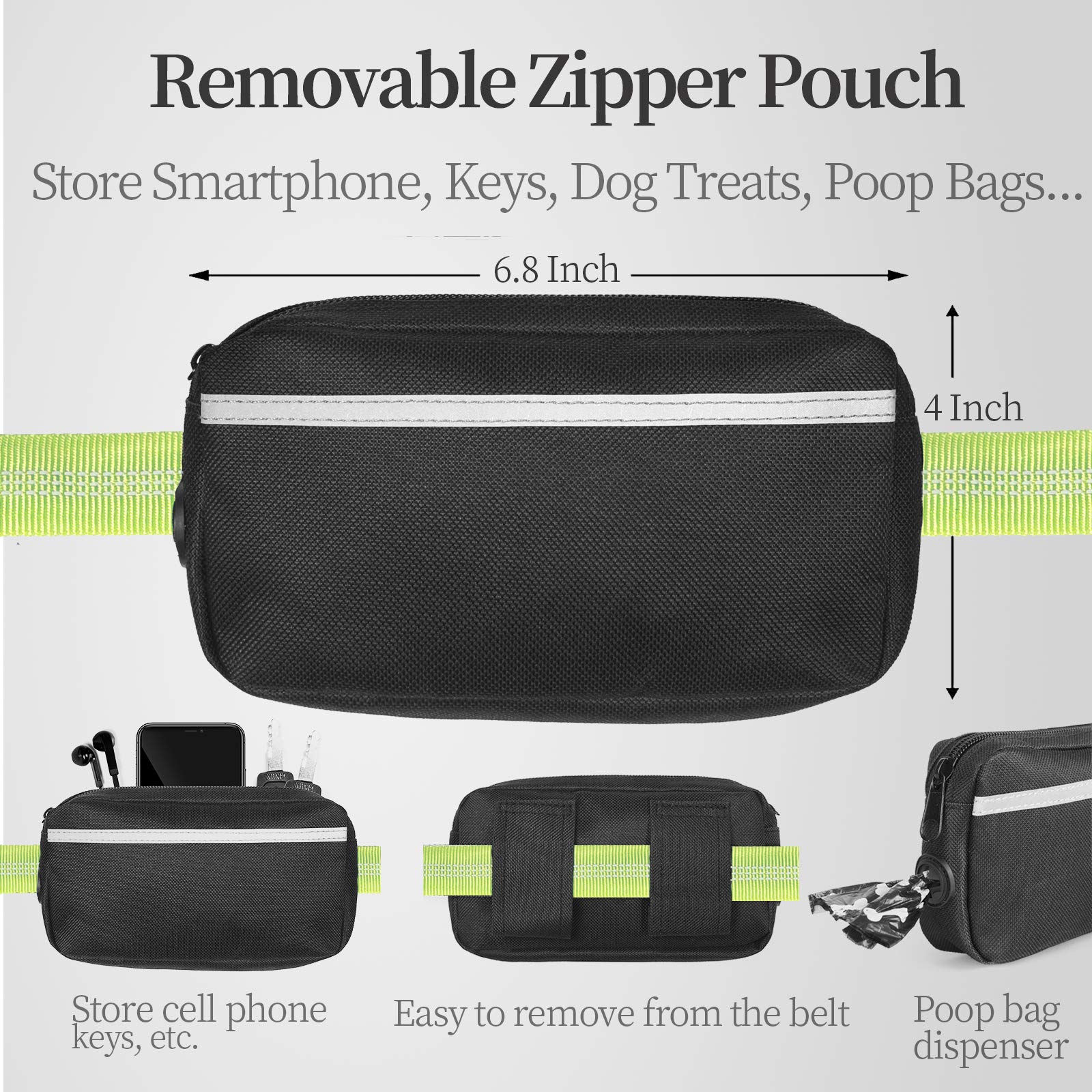 iYoShop pochette zippée amovible montrant rangement sécurisé pour smartphone