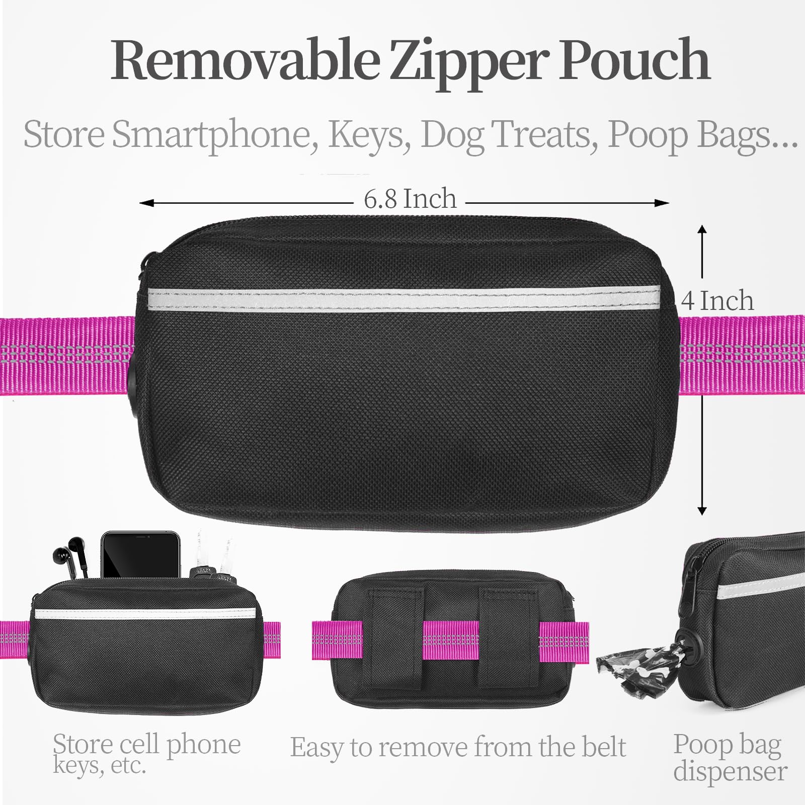 iYoShop pochette zippée amovible ouverte avec téléphone et clés à portée
