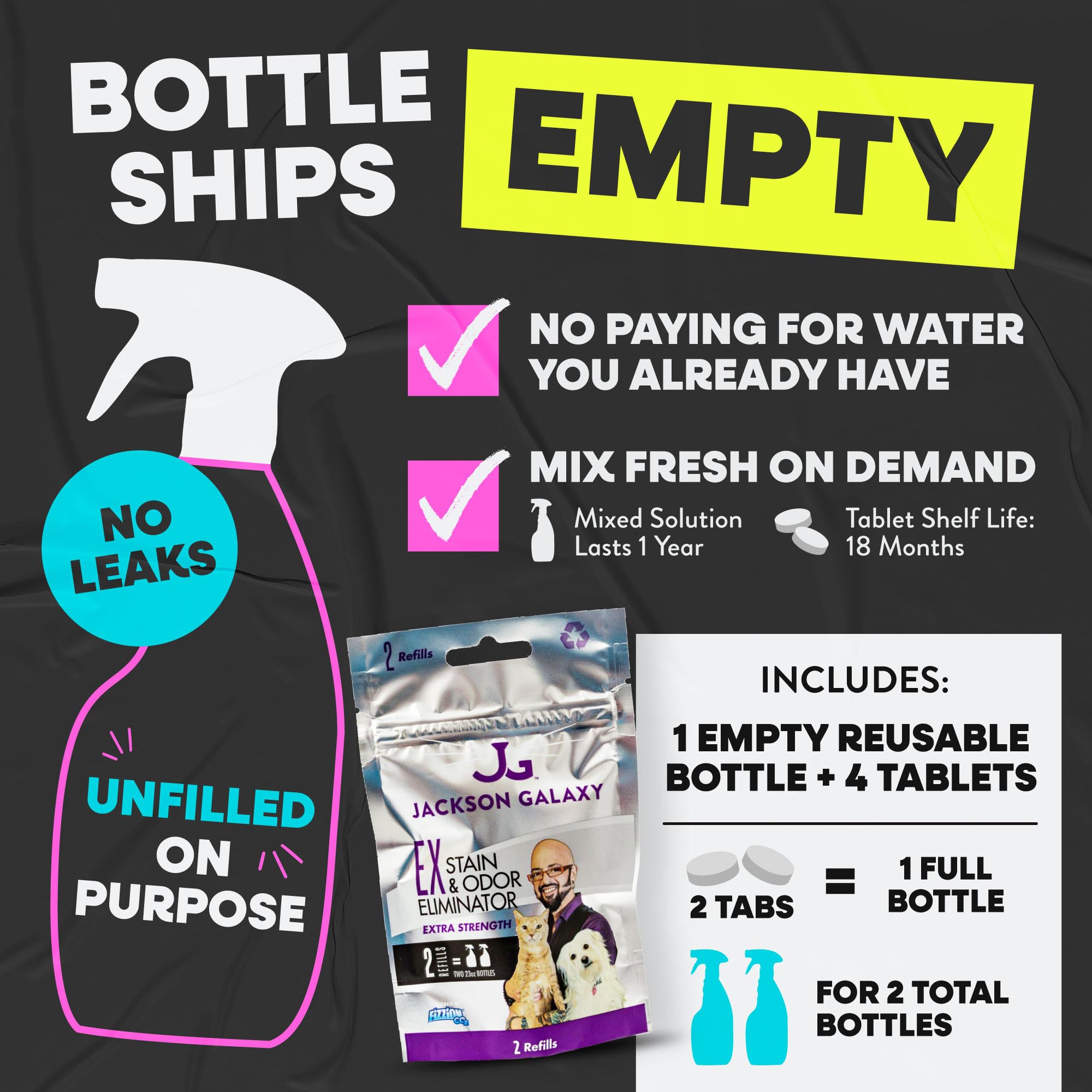 Jackson Galaxy pulvérisation sur moquette éliminant odeurs et taches