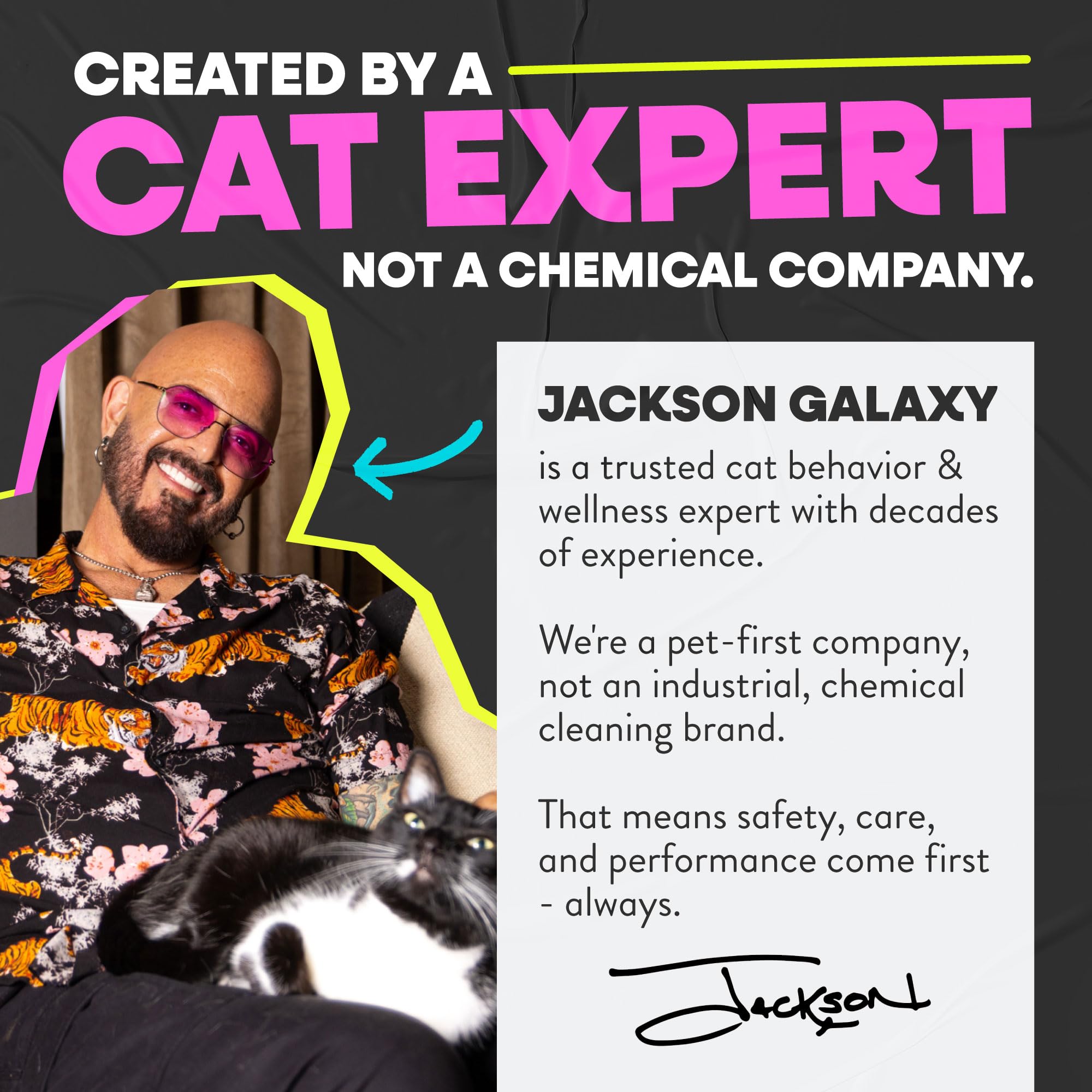 Jackson Galaxy flacon 23 oz montrant taille et quantité pratique