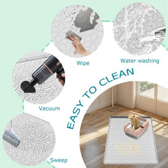 Jacooxi tapis sous bac à litière montrant capture efficace des grains