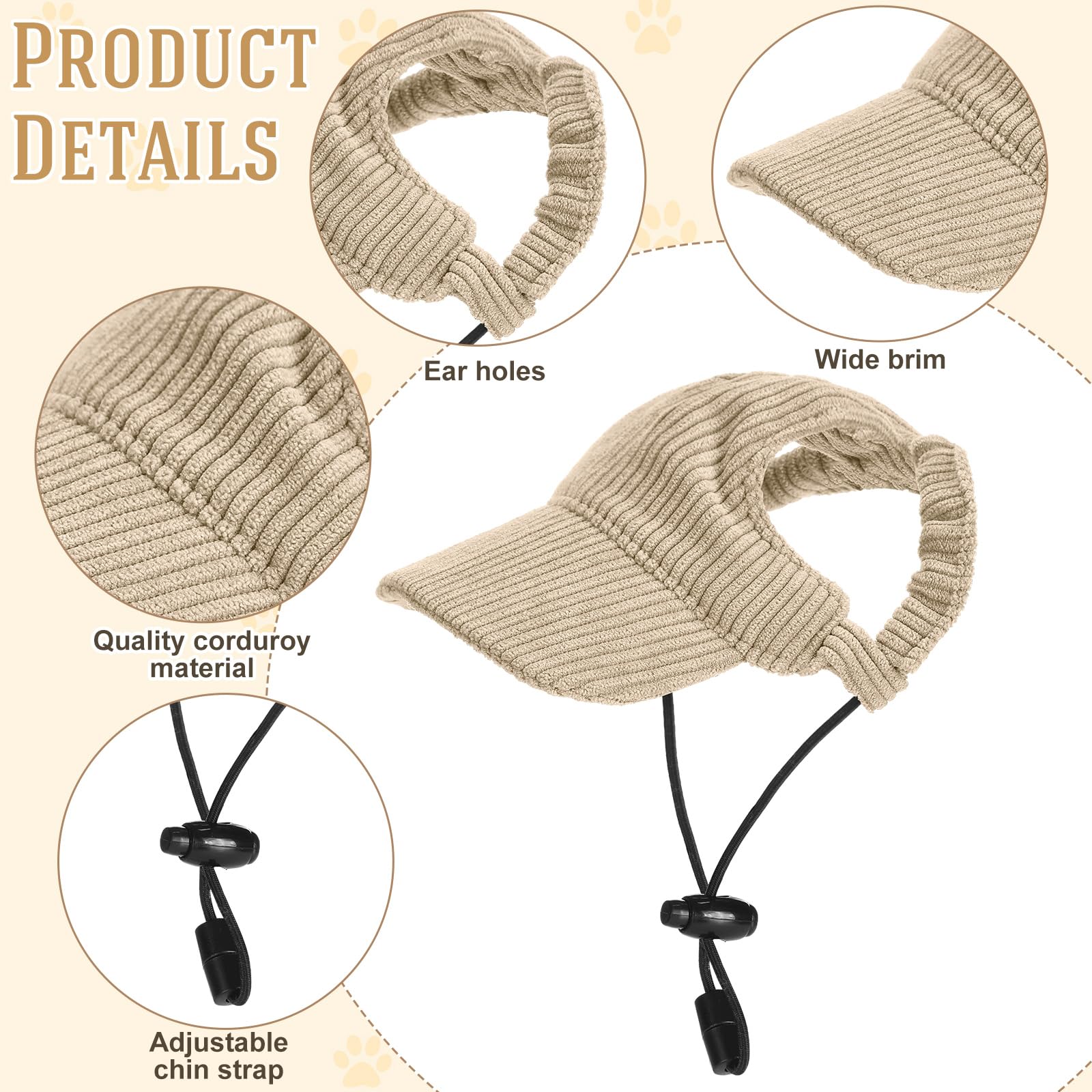 Jadive chapeau trou pour oreilles détail pour confort et ventilation