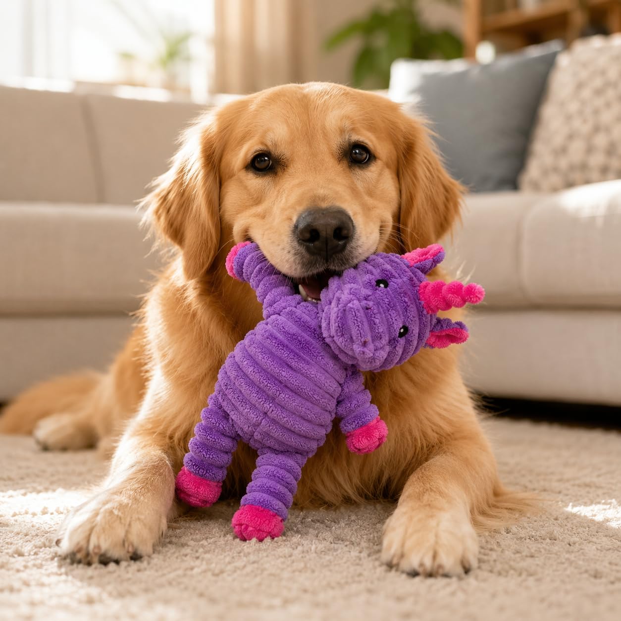Jalousie chiot joue avec peluche montrant engagement et plaisir