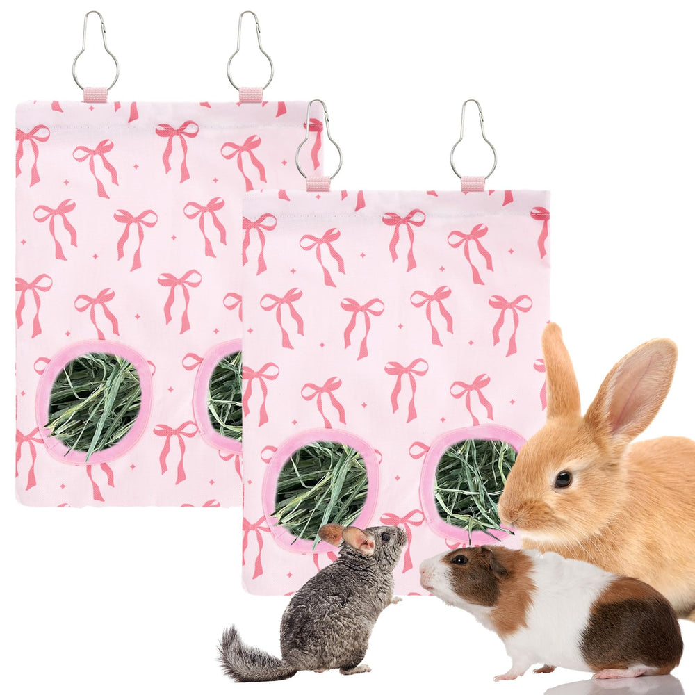 JarThenaAMCS sac face avec motif nœud rose, organise le foin proprement