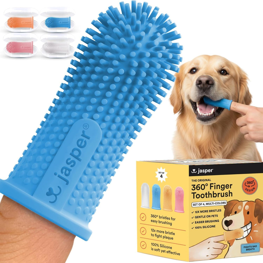 Jasper brosse doigts face avant emballage montrant produit et avantage hygiène