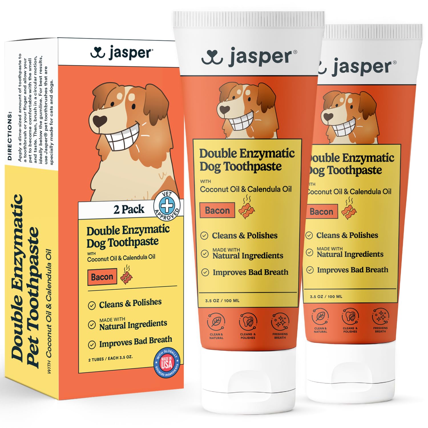 Jasper emballage face montrant tube et 2-pack pour choix économique