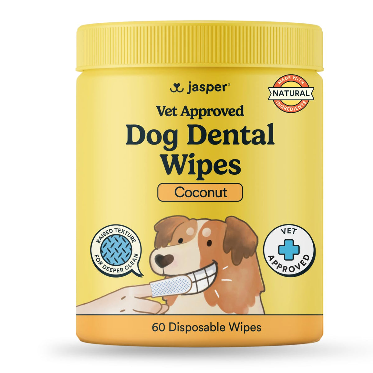 Jasper emballage face montrant boîte de 60 lingettes, pratique pour rangement