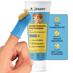 Jasper emballage avant montrant kit complet pour brossage et bénéfice hygiène
