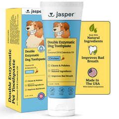 Jasper tube en gros plan montrant l'emballage clair et naturel pour un brossage efficace