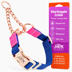 JAX PLANET collier martingale face bleu rose, contrôle sûr instantané