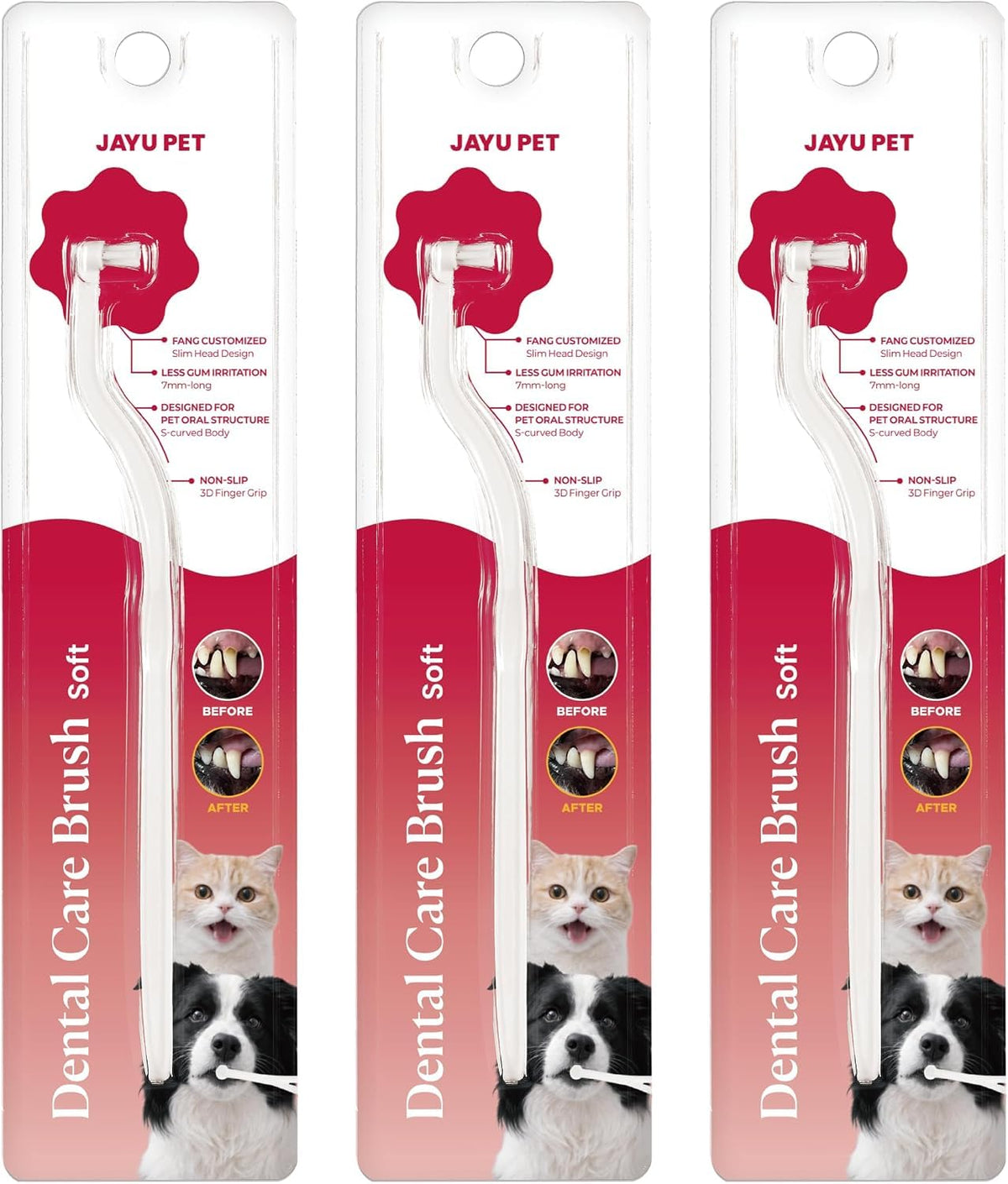 JAYU PET brosse avant-plan montrant design pratique et prise sûre