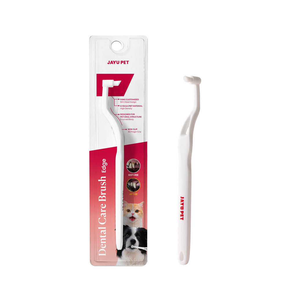 JAYU PET brosse face avant montrant la forme compacte pour un brossage précis