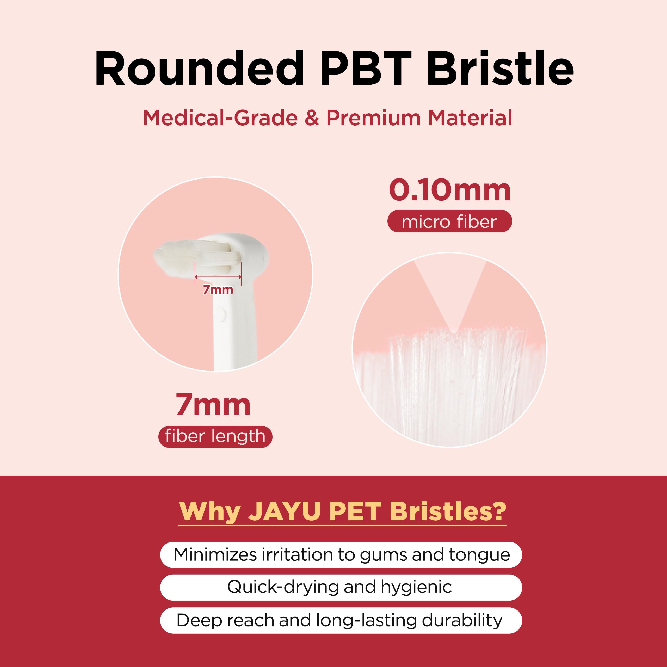 JAYU PET pack de trois brosses pour hygiène dentaire prolongée