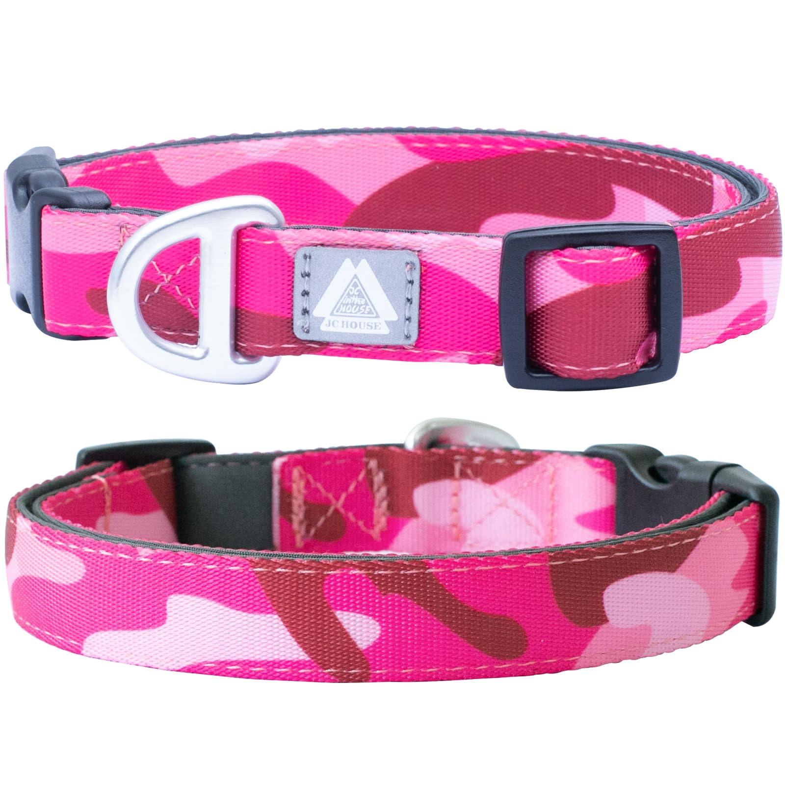JC HOUSE collier camo rose face avant, confort quotidien visible