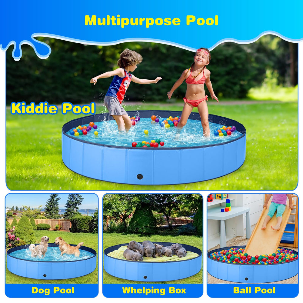 Jecoo piscine pliée illustrant rangement compact et transport