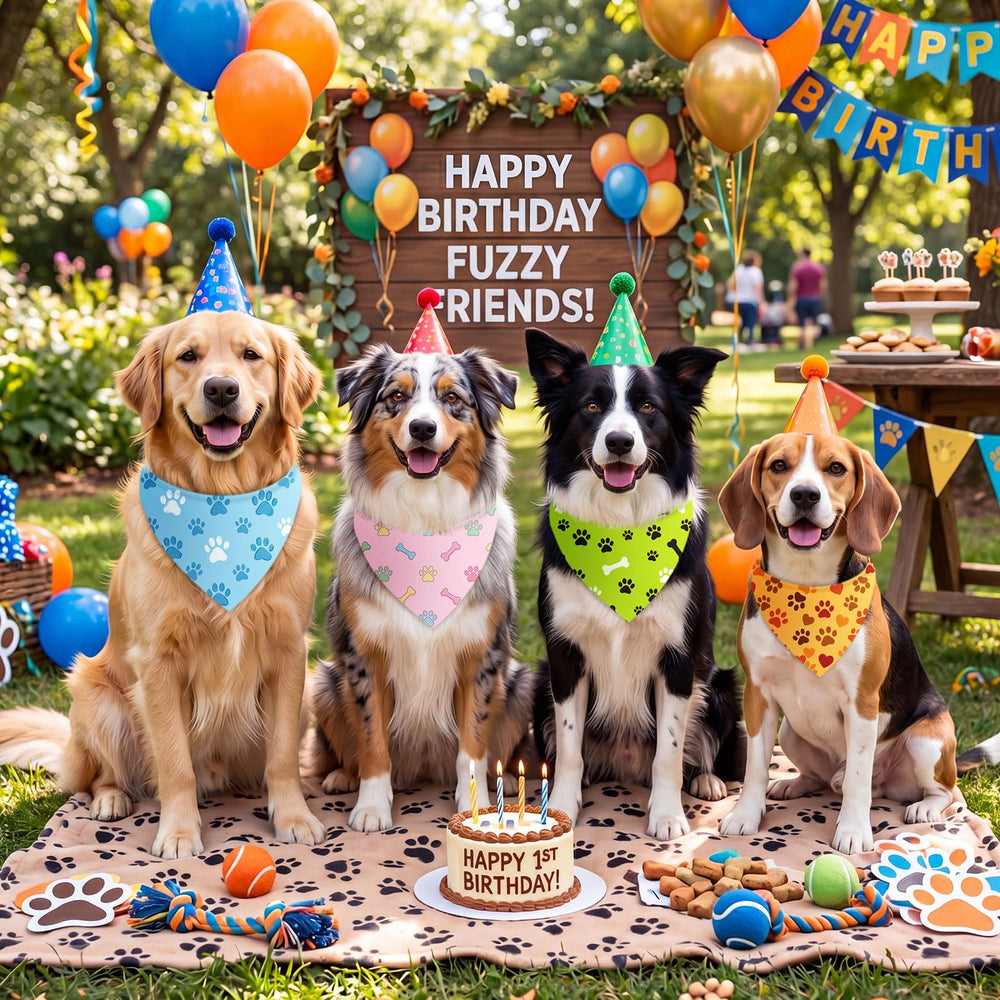 Jeere bandana porté par chien pour photo festive