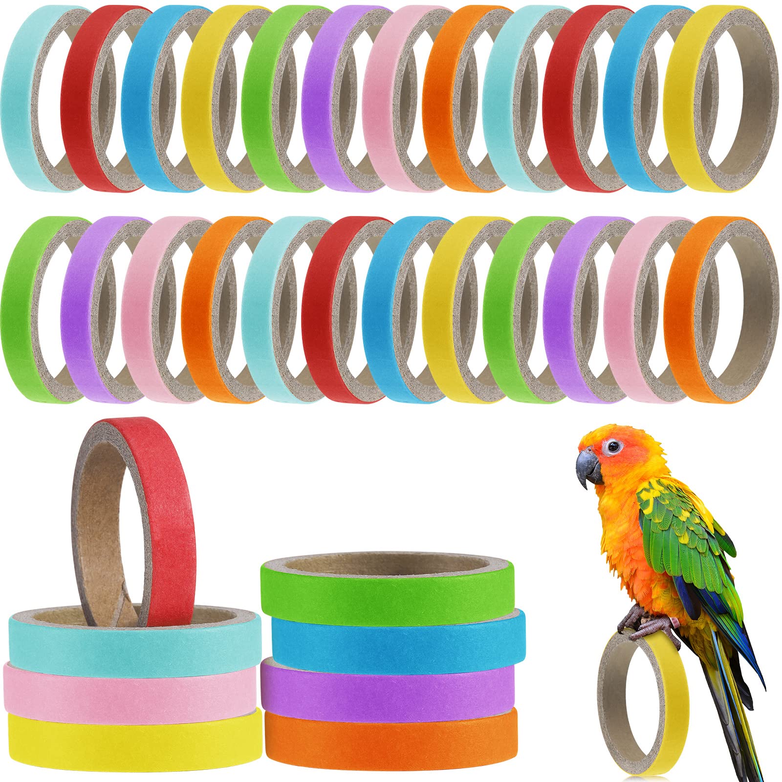 Jenaai face paquet de 24 anneaux colorés pour stimulation et variété