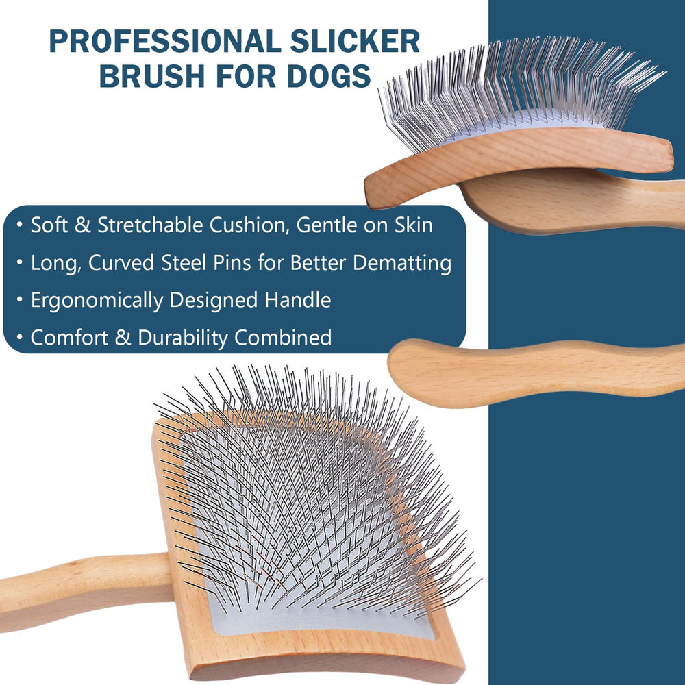 JENFOSLAN gros plan broches inclinées montrant efficacité pour poils sous-couche