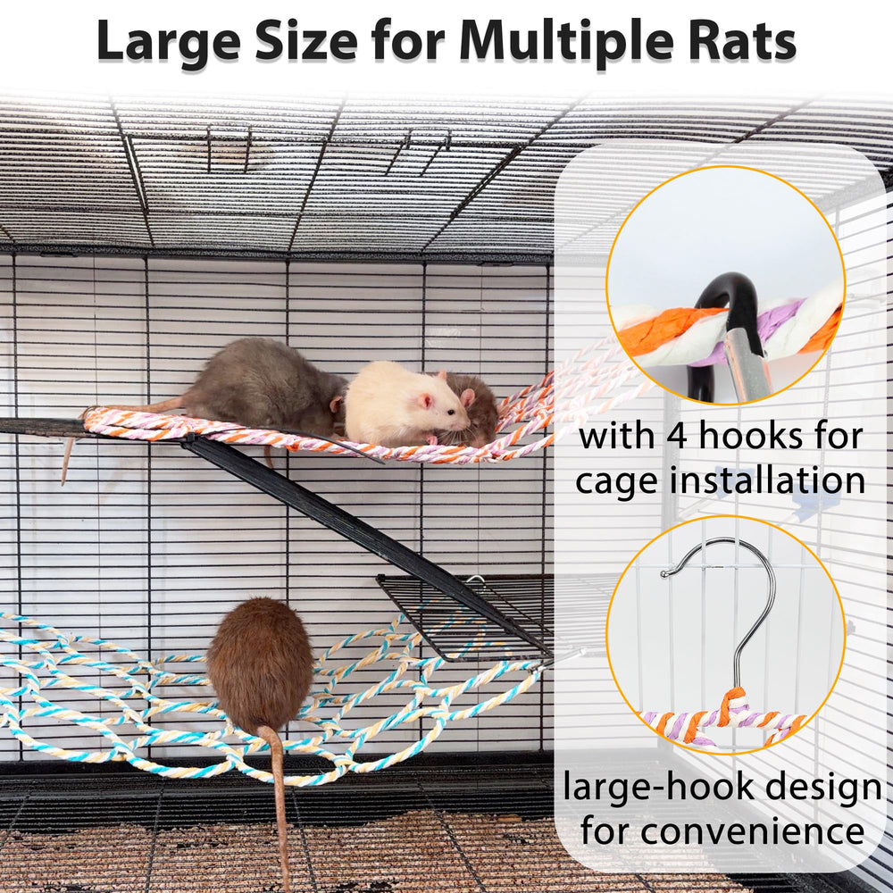 Rat utilisant le filet Jevnd pour grimper, stimulant exercice et jeu