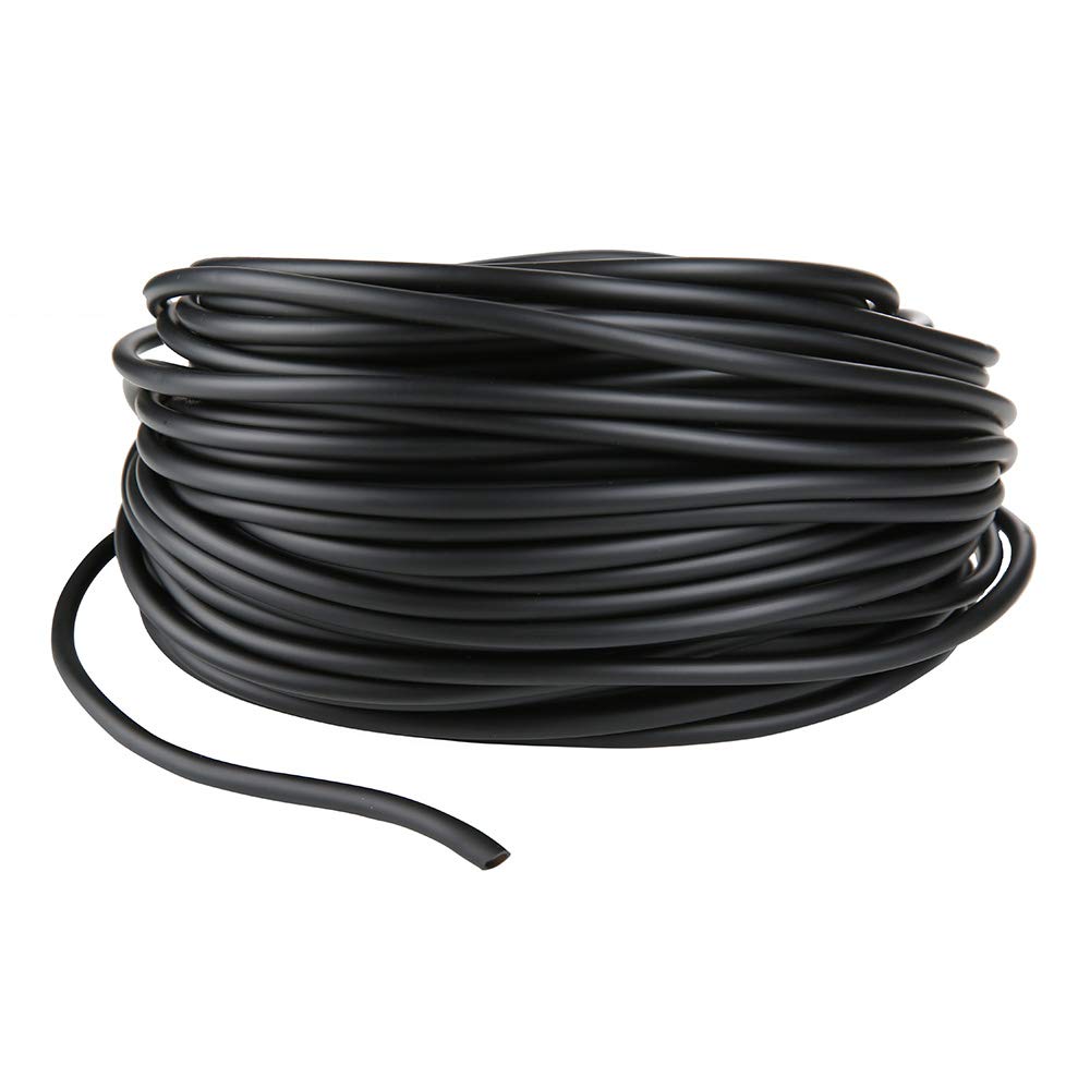 JIH tuyau noir 3/16" vue avant avec embout, connexion fiable et discrète
