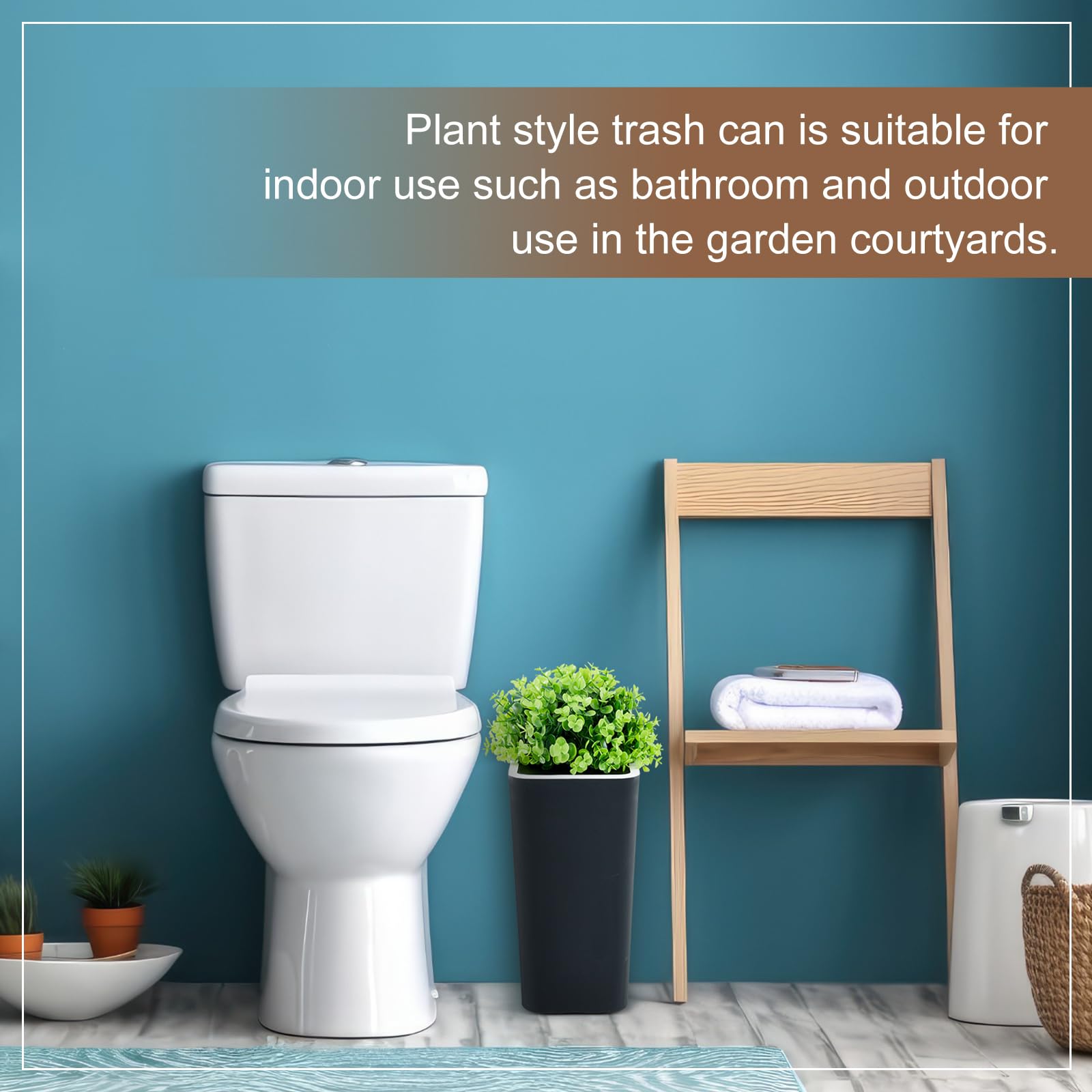 Jingmore poubelle installée en jardin, intégration décorative et fonctionnelle