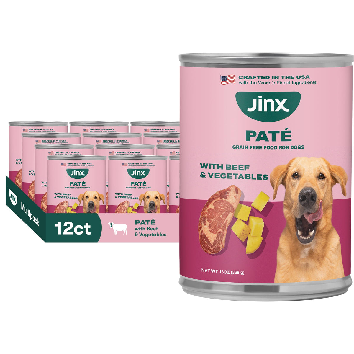 Jinx boîte face montrant étiquette et bénéfice appétence élevée