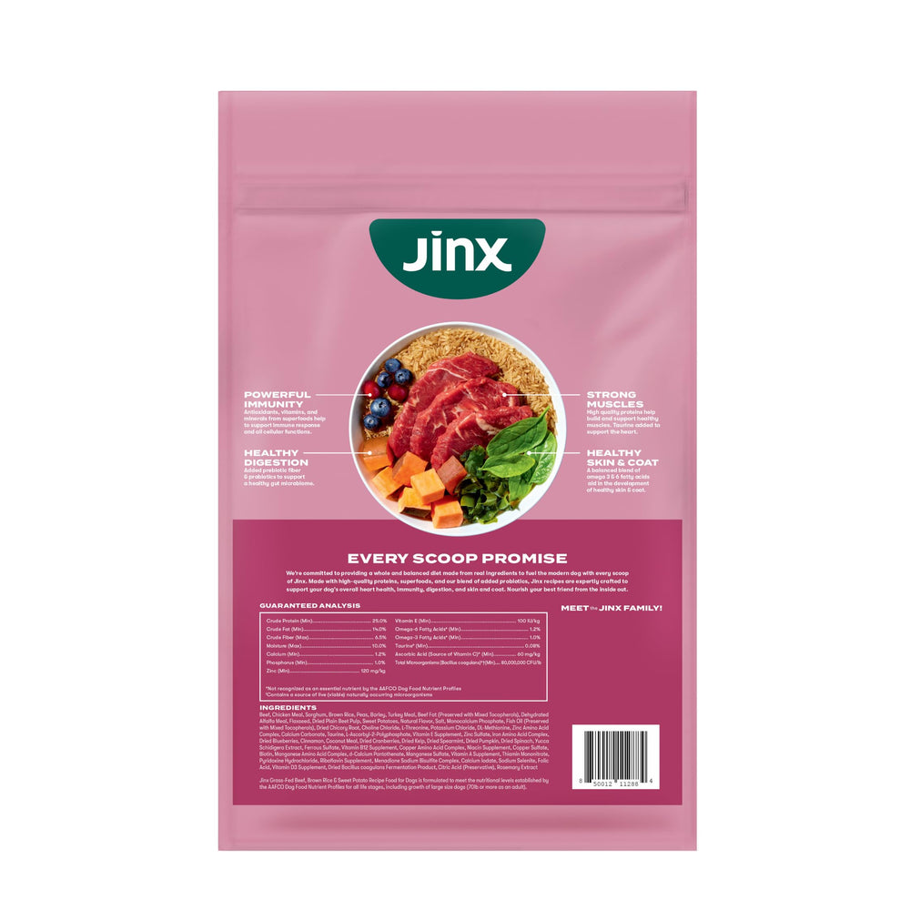 Jinx sachet ouvert montrant remplissage et aspect des croquettes