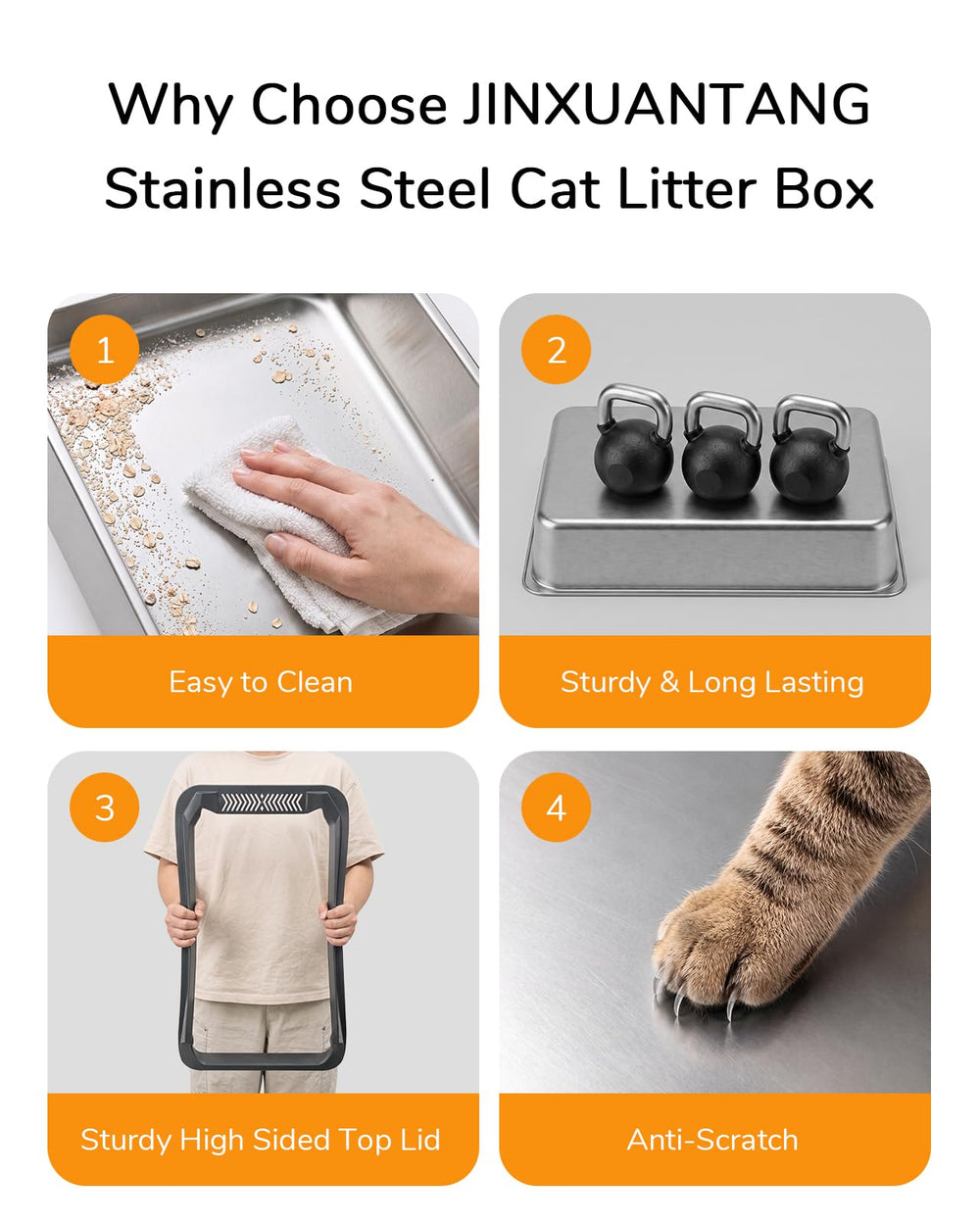 JINXUANTANG intérieur en inox rincé, surface non poreuse et propre