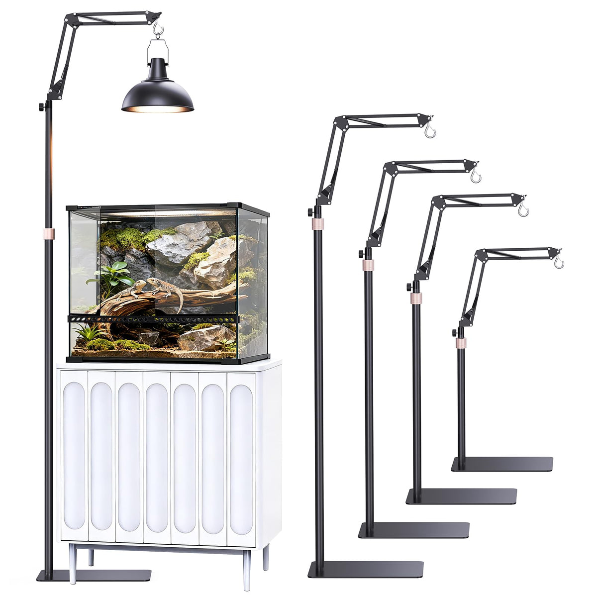 JIRVY vue avant du support lampe montrant stabilité et polyvalence