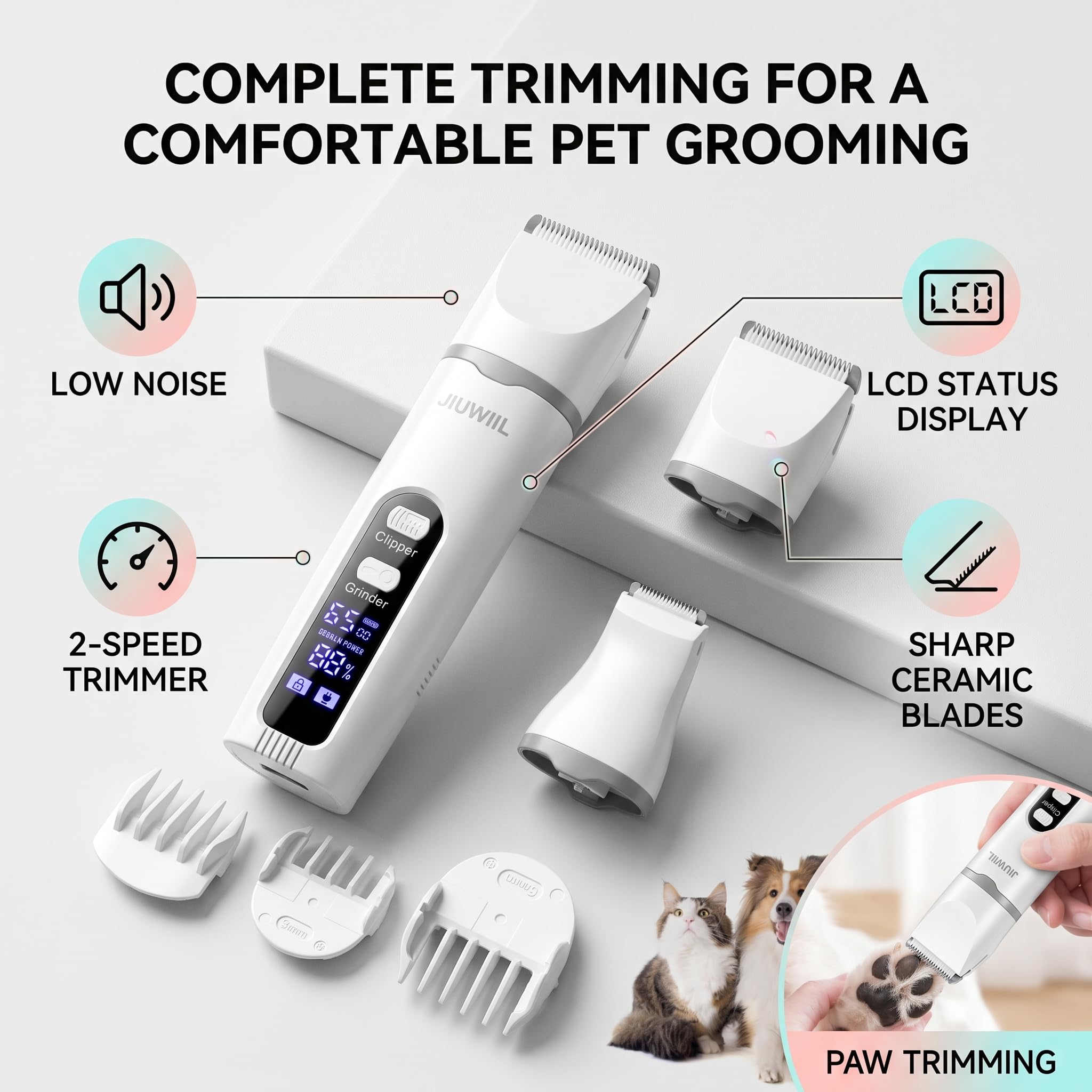JIUWIIL kit têtes interchangeables pour coupes variées et finition précise