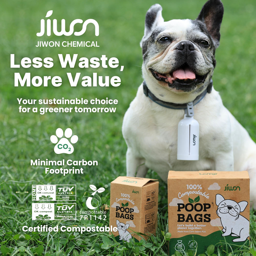JIWON étiquette avec OK Compost & Seedling certifiant compostabilité