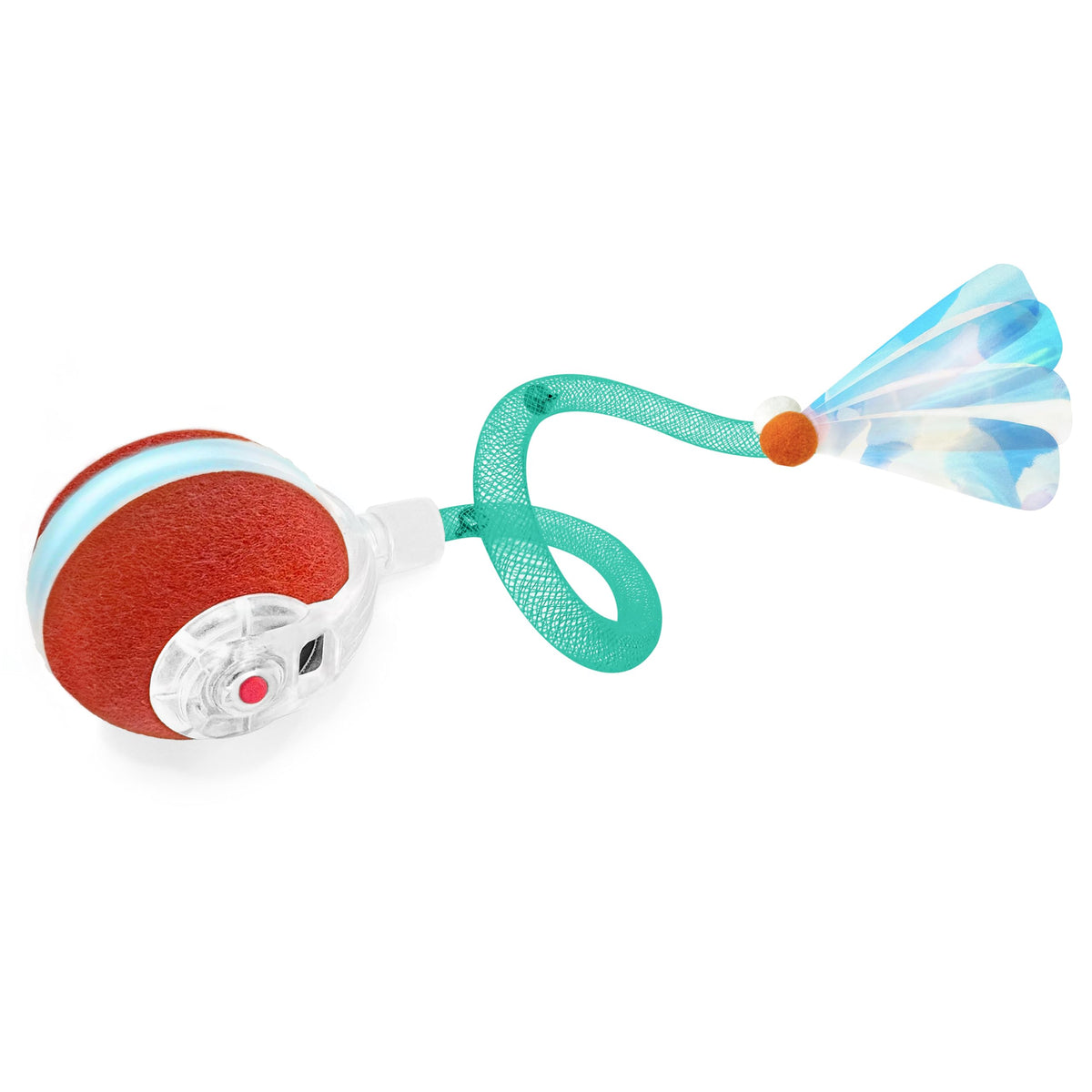 Jkanti balle interactive face avant montrant la forme et les voyants pour attirer le chat