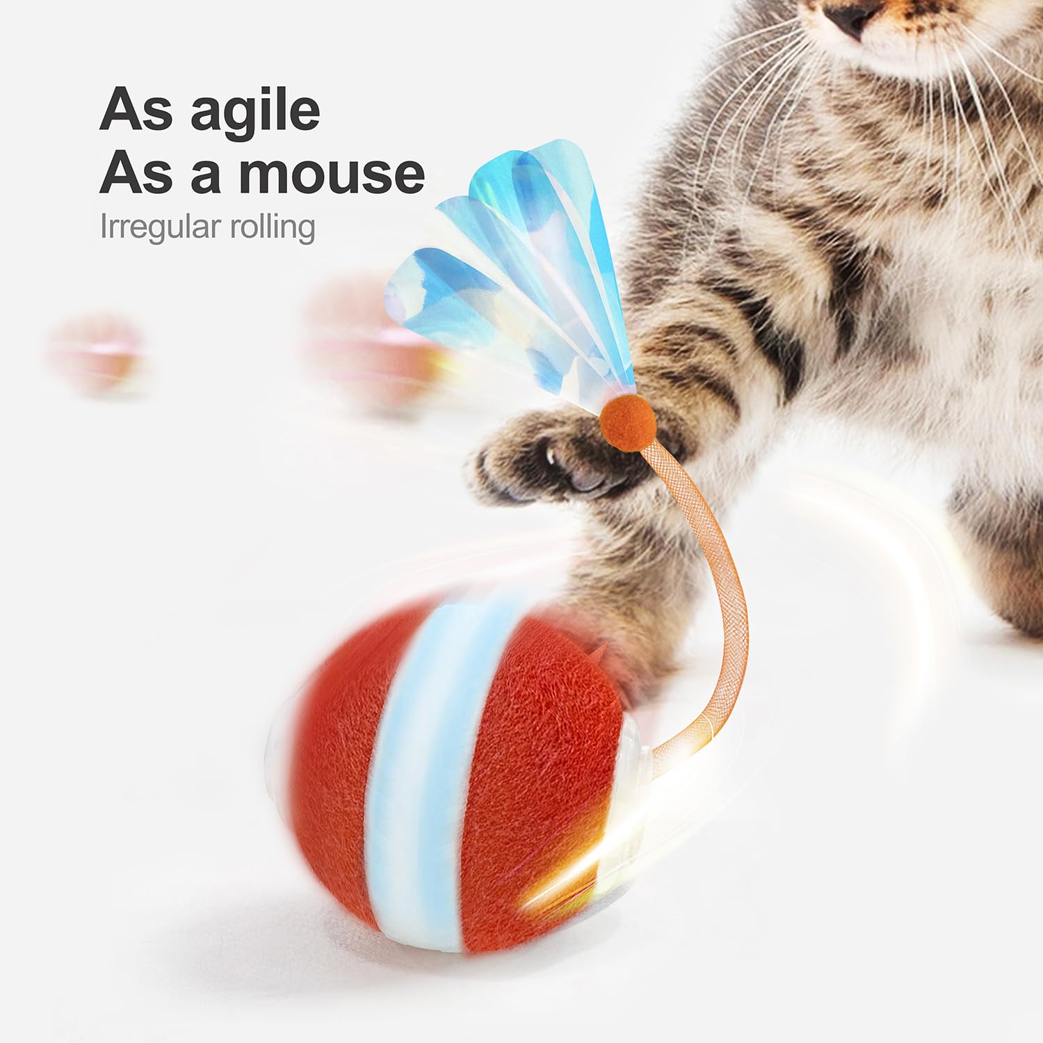 Jkanti gros plan du flocage et silicone de la balle, surface douce pour le confort du chat