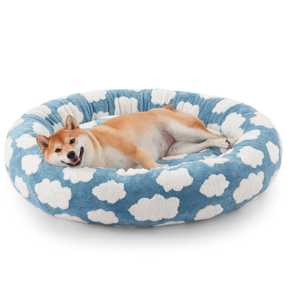 JOEJOY lit donut face avant bleu montrant forme ronde et confort