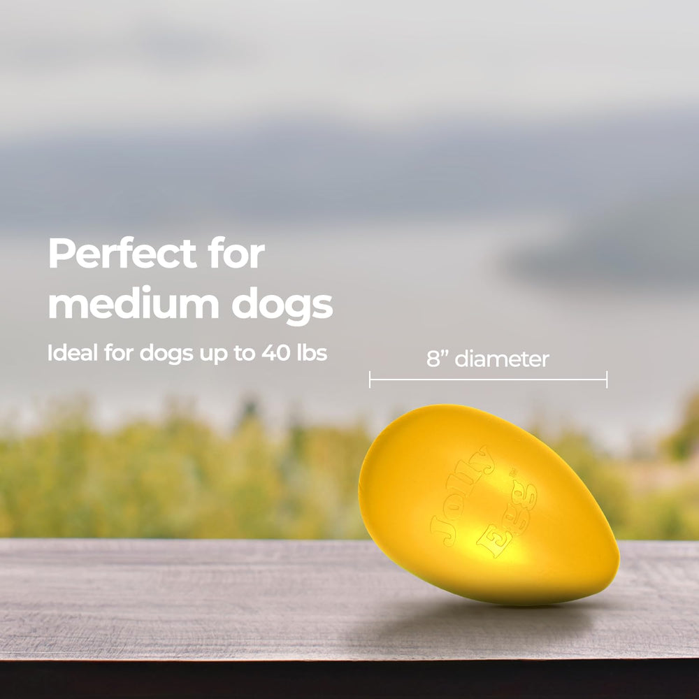 Jolly Pets Jolly Egg étiquette montrant fabrication États-Unis et qualité