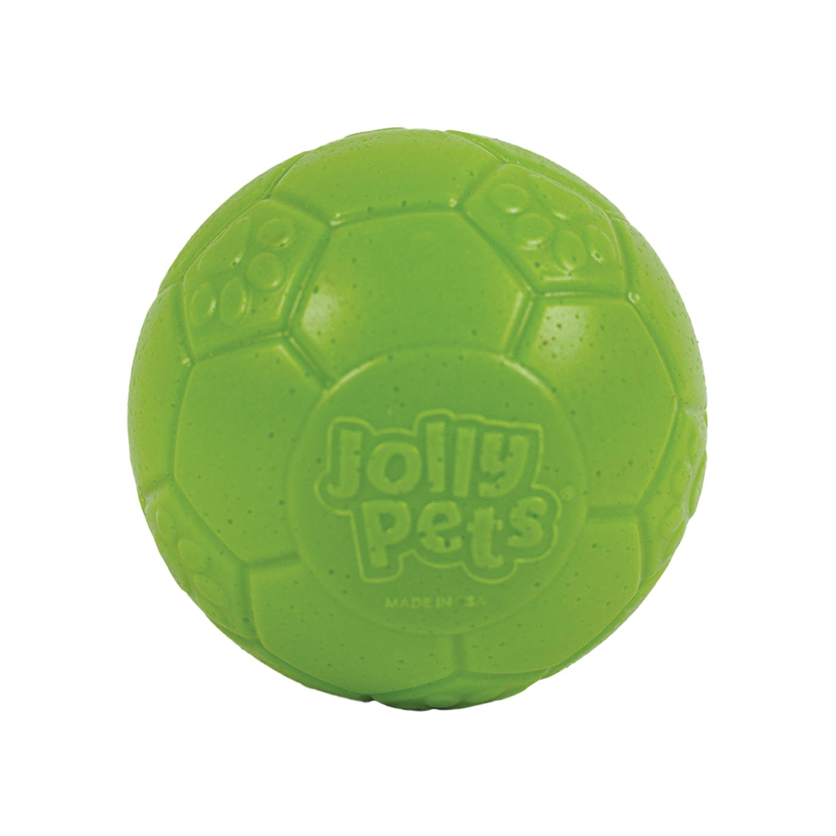 Jolly Pets vue avant du ballon vert pomme montrant robustesse et design