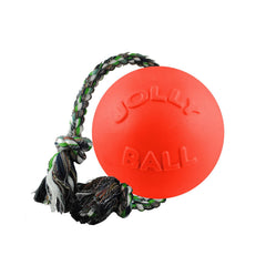 Jolly Pets balle Romp-n-Roll face avant montrant couleur orange et forme durable