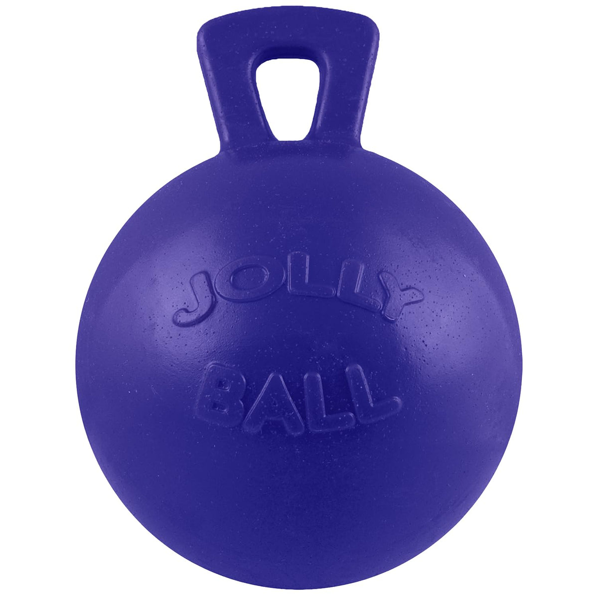 Jolly Pets vue avant du jouet bleu montrant la forme et la poignée, durable pour lancer